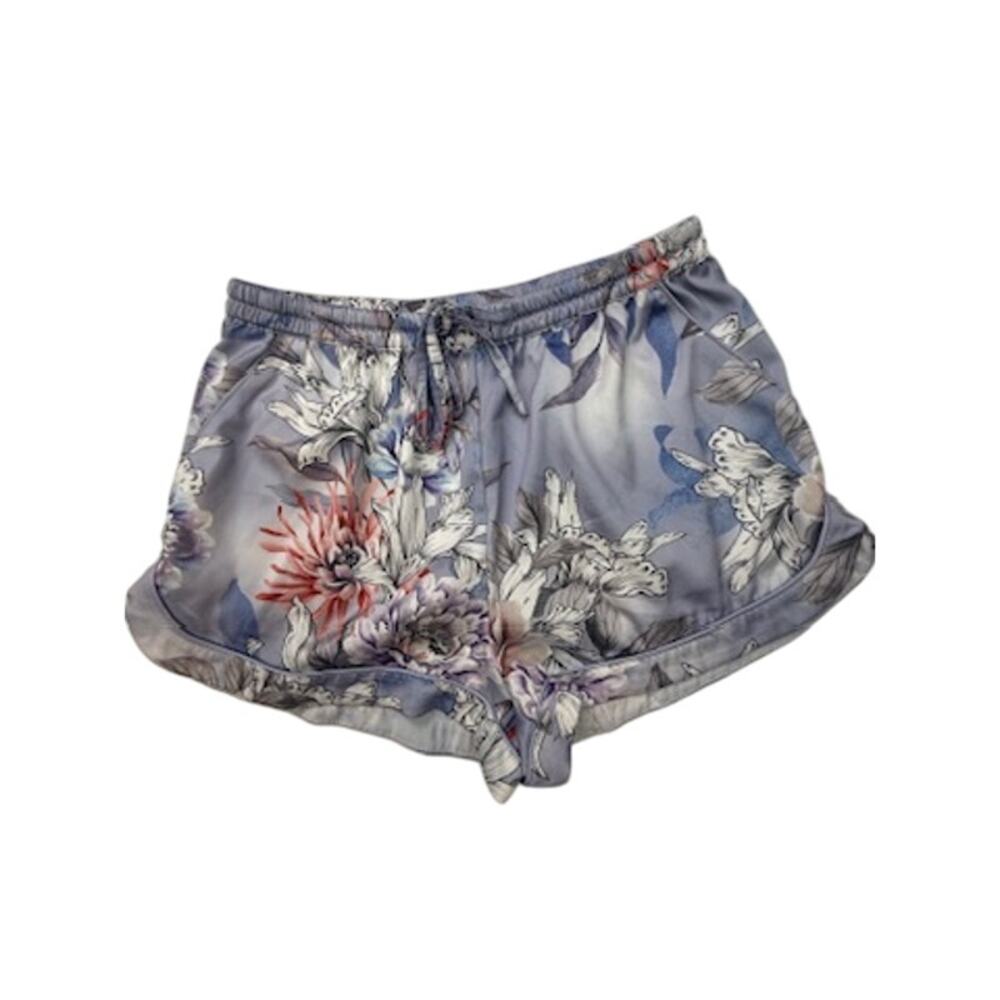 Le Rose Floral Satin Pajama Set Short Sleeve Top & Shorts Size Small - Picture 3 of 16